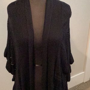 Holiday! Joseph A black scalloped cardigan sz. Large
